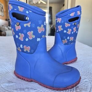 VGUC Bogs Durham Butterfly Kids Winter Waterproof Boots - Size 2